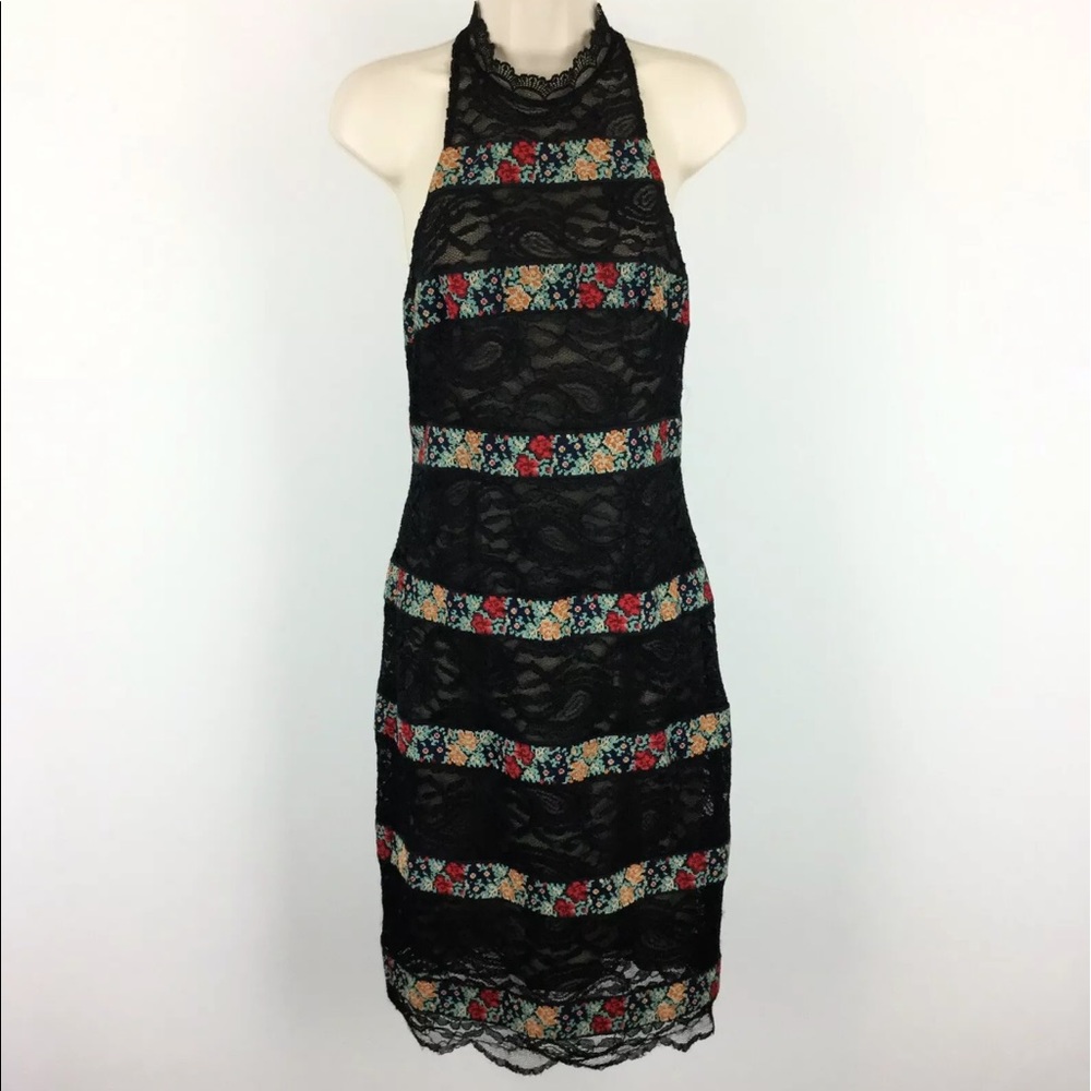 Free People Black Halter Sheath Dress Size 4 - Picture 4 of 10